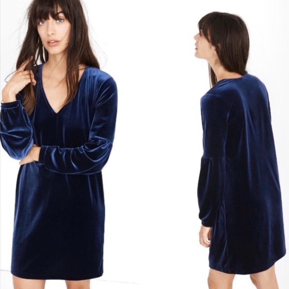 madewell velvet balloon sleeve dress *NWT*